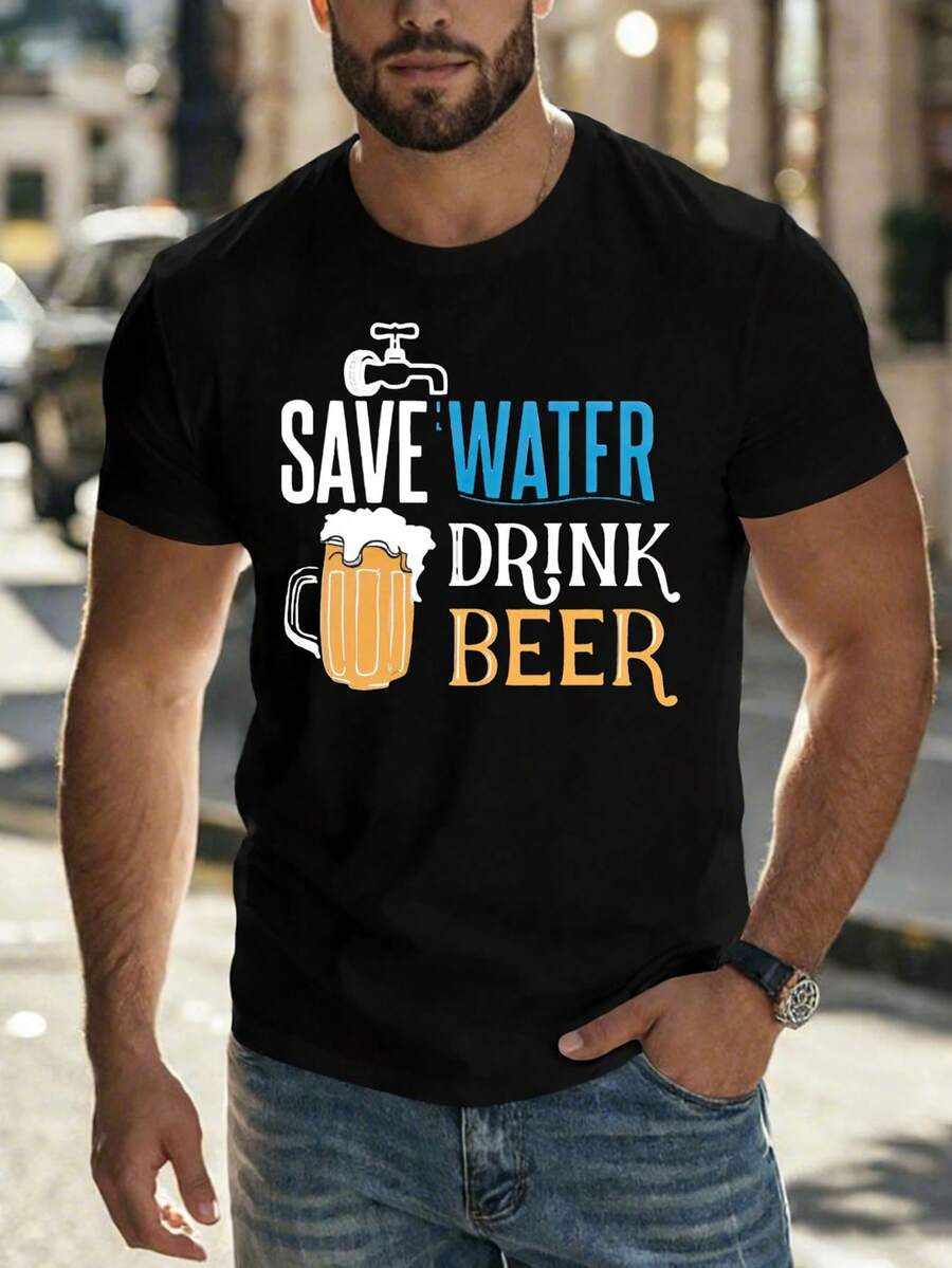 T-shirts pour hommes - Noir - Voir 1