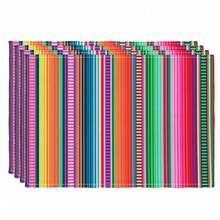 4pcs Modern Colorful Striped Placemats, Vibrant Colors, Fabric Material, Washable, Decorative Table Mats Suitable For Indoor/Outdoor Patio, Dinner Party