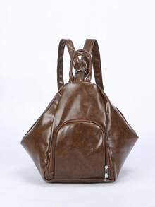 Men's Retro Large Capacity Backpack/Shoulder Bag/Crossbody Bag, Multi-Functional Design Suitable For Commuting, Travel, Shopping, Party, Gift For Boyfriend, Fashionable And Versatile - Brown - View 4