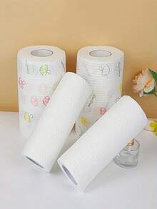 Reusable Kitchen Paper Towels, Disposable Cleaning Wipes, Highly Absorbent, Non-Stick Oil, Roll-Up, Random Patterns, Suitable For Kitchen, Car, Living Room, Bathroom, Bedroom And Other Occasions, Essential Kitchen Cleaning Item And Decorative Kitchen Accessory - Multicolor - View 11