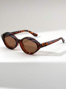 一副女士椭圆形PC个性化Y2K加厚3D眼镜，适合街头时尚 - 彩色 - 查看 10