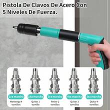 Kit Manual de Remachadora con Accesorios Múltiples, Set de Remachadora Manual con Accesorios y Estuche, Remachadora Manual Ajustable con Accesorios, Kit de Herramienta Manual para Trabajos de Remachado - verde menta - Ver 4