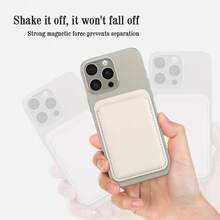 1 Set In Stock Solid Color Magnetic Card Holder, Leather PU Card Sleeve Compatible With Apple 13 And Above, Magsafe Card Pouch - Multicolor - View 2