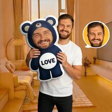 Customized Throw Pillow, Personalized Photo Pillow As Gift, And Couple Pillow With Groom's Image Printed - Black Bear - View 2