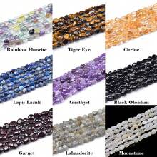 1串天然宝石月光石虎眼石黄水晶珠子，优质散珠，适用于珠宝制作、DIY工艺品和疗愈水晶 - 彩色 - 查看 1