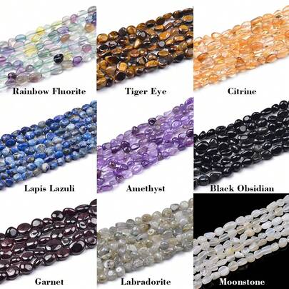 1 Strand Natural Gemstone Moonstone Tiger Eye Citrine Beads Premium Loose Beads For Jewelry Making, DIY Crafts & Healing Crystals