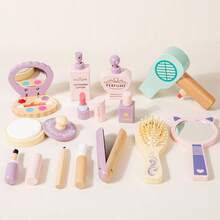 Wooden Children's Pretend Play Vanity Makeup Dressing Table Toy, Princess Makeup Desk Toy For Little Girls, Birthday Gift - Multicolor - View 8