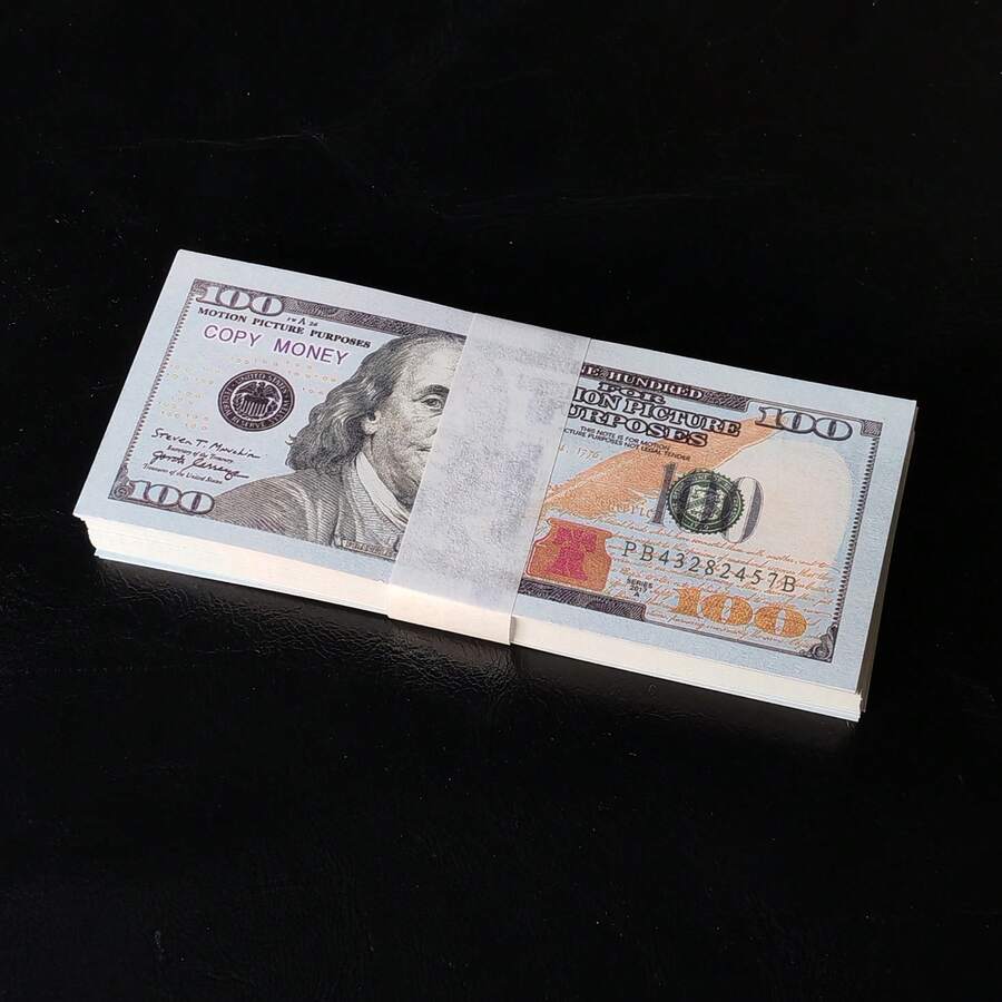 100/200/500 Replica $100 Prop Paper, Replica 11.56cm*4.6cm $100 Bill Prop Paper, Replica Mini $100 Prop Paper, Suitable For Holiday Parties, Gathering Atmosphere Prop Paper Fake Banknotes, 11.56cm*4.6cm Bouquet Money Prop Paper - Multicolor - View 1