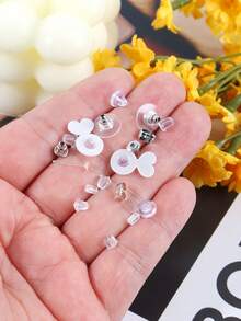 200/600个耳钉背扣，10种款式透明塑料耳钉金属橡胶硅胶耳钉背扣子弹头耳堵替换套装，适用于鱼钩耳钉、耳环 - Earring Backs - 查看 2