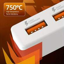 4-Port USB Fast Charger, USB Hub With Power Delivery, 4-Port USB Plugs, Sockets And Sockets, Desktop Minimalist Design, Suitable For Home Offices, Adapter-Compatible Charging Station For Smartphones, Tablets, Laptops, Computers And Other Multi-Device Charging Stations, Travel Essentials - Multicolor - View 3