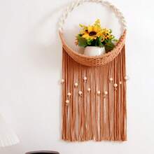 Estante De Macramé Estante Colgante De Pared Decoración Boho - Albaricoque - Ver 4