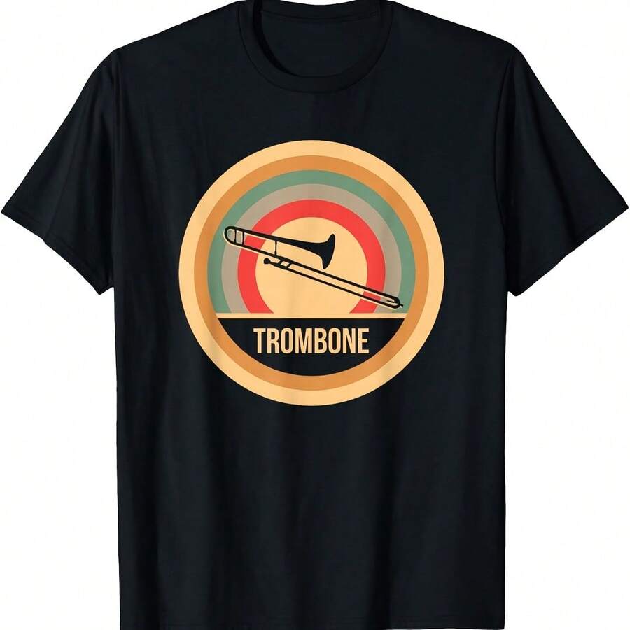 Retro Vintage Trombonist - Trombone Player T-Shirt - 黃色 - 查看 1
