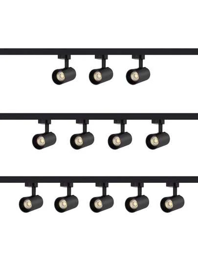 Kit Mini Spot Led 30w 6500k BrancoFrio Trilho Eletrificado Bivolt 110v/220v Preto Direcionável