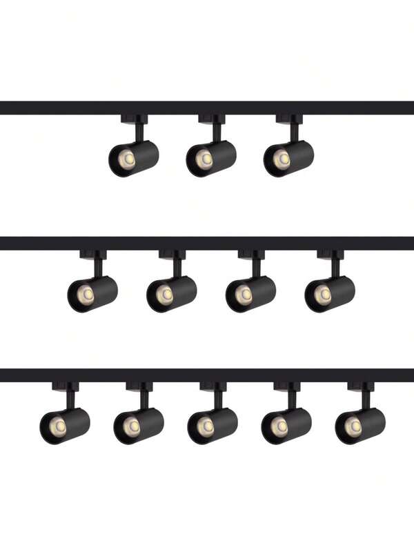 Kit Mini Spot Led 30w 6500k BrancoFrio Trilho Eletrificado Bivolt 110v/220v Preto Direcionável