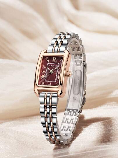 1pc Women's Fashion Minimalist Wrist Watch, Retro Luxury Small Dial Quartz Watch, Casual Business Style, Fashionable Accessory Suitable For Daily Wear, Dates, Parties, Business And Various Occasions