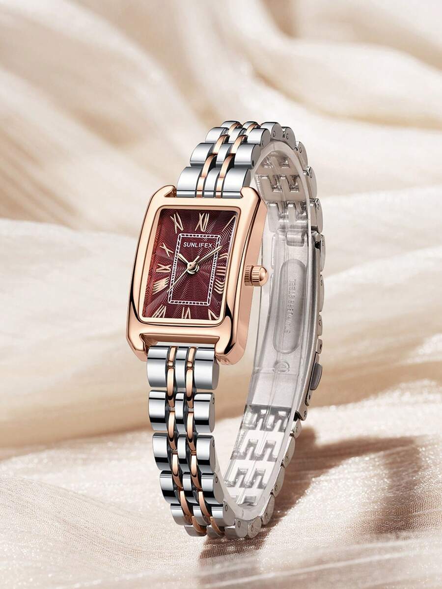 1pc Women's Fashion Minimalist Wrist Watch, Retro Luxury Small Dial Quartz Watch, Casual Business Style, Fashionable Accessory Suitable For Daily Wear, Dates, Parties, Business And Various Occasions