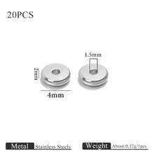 20pcs 304 Stainless Steel 18K Gold-Plated Multi-Size Spacer Beads Wheel Beads DIY Charm Jewellery Necklace Bracelet Making Accessories Women's Stainless Steel Jewellery Beads Handmade Components - Silver - View 7