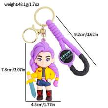 Mattel 1pc KPOP Demon Hunter Girl Group Keychain, Korean Pop Culture Anime Demon Hunter PVC Backpack Pendant Keychain - Multicolor - View 4