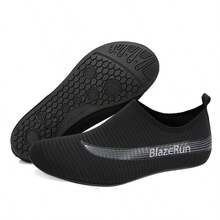 男士水鞋、水袜、游泳专用鞋、潜水鞋、冲浪鞋和溯溪鞋适合在海滩泳池冲浪、在河流湖泊中涉水以及徒步旅行。男女通用 - 黑色 - 查看 5