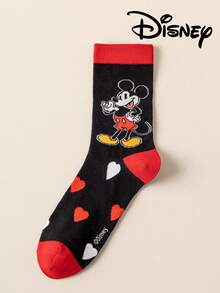 Disney 两双正品女士爱心刺绣袜子，绣有可爱的米奇一家卡通爱心图案，男女皆宜，趣味十足，适合各种场合，高品质礼品袜 - 彩色 - 查看 10