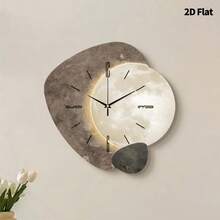 1个2D立体星球彩色积木静音挂钟，超静音石英机芯，无滴答声，适合装饰客厅、卧室、办公室、厨房和咖啡厅，是馈赠亲朋好友的完美家居装饰礼物。