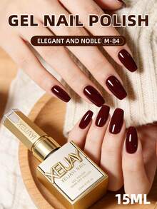 XEIJAYI 1pc 15ML Red Gel Pure Nail Polish Gel Nail Polish Lasting Immersion UV LED High Saturation Firm Salon Design Suitable For Female Nail - Burgundy - View 2