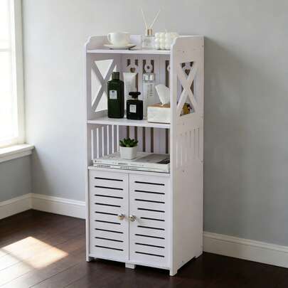 Muebles de baño, mueble de baño independiente, mueble de suelo para baño, mueble de almacenaje, 25x40x92cm, mueble auxiliar, blanco, para baño, salón