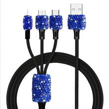 1pc Sparkling Rhinestone Car Charger, Fast Charging USB A/C Type Car Phone Charger, Diamond Adapter, Compatible With 3-In-1 Fast Charging For Car, Retractable Data Cable, Supports Phones, Dashcams, GPS And More, Handmade, Ideal Gift For Men And Women On Holidays/Birthdays - Multicolor - View 45