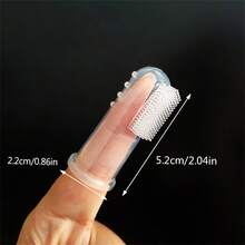 20支/10支/5支/1支装宠物指套牙刷，宠物牙齿清洁刷，宠物牙齿清洁工具，硅胶牙刷，幼犬幼猫指套牙刷，小型宠物牙刷，适用于犬猫 - 無色 - 查看 3