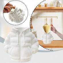 1pc 3D Printed Feather Down Jacket Pen Holder, Cup Sleeve & Coaster, Creative Desktop Organizer For Students - Multicolor - View 3