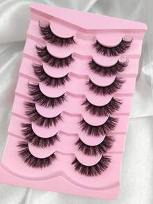 Hinarin 7 Pairs D Curl Perfect 3D Layered False Lashes Super Fluffy Faux Mink Eyelashes Dramatic Long And Full Fake Eyelashes Volume Lashes - Criss Cross lashes - View 7