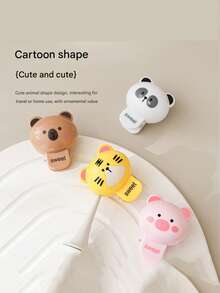 1个可爱动物图案牙刷头保护套,牙刷架,电动牙刷防尘罩,牙刷夹,防尘罩 - 彩色 - 查看 5