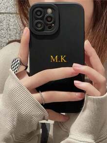 1pc Customized Name Phone Case, Personalized Name Design Phone Cover, Love Heart Phone Case, Anniversary Gift, Valentine's Day Gift, Birthday Gift, Wedding Gift, Mother's Day Gift, Father's Day Gift, Best Friend Gift, Gift For Mom/Dad, Gift For Boyfriend, Gift For Girlfriend - Pink - View 6