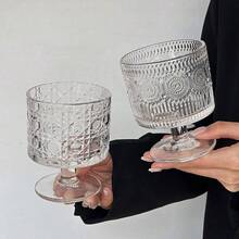 Elegant Stemware, Variety Of Patterned Stemmed Glasses, Cocktail Glasses, Champagne Flutes, Whiskey Glasses, Suitable For Parties, Gatherings, Glass Containers - Transparent - View 13