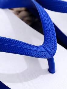 Klassiska gummiflip-flops för män, slitstarka, halkfria, fritids- och strandkläder - Blå - Visa 9