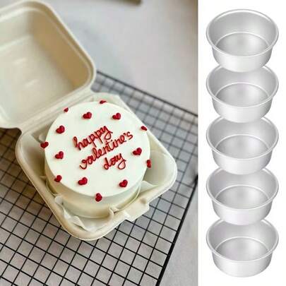 4-Inch Round Chiffon Cake Mold, Aluminum Baking Pan With Removable Bottom, Non-Stick Aluminum Baking Mold. Suitable For Chiffon Cakes, Sponge Cakes, And Desserts. Durable Oven- Cake Base For Making Pastries, Cakes, And Desserts. Ideal For Holiday Baking Tools.