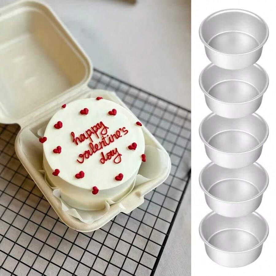 10 cm rund sockerkaksform, aluminiumform med avtagbar botten, non-stick bakform. Lämplig för sockerkakor, chiffongkakor och desserter. Slitstark ugnsbotten, perfekt för att göra bakverk, kakor och sötsaker. Ett utmärkt bakverktyg för högtider.
