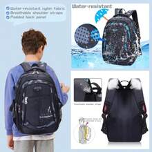 Camouflage Print Boys Backpack For School Camouflage School Bags Backpacks For Boys B-Backpack-Yellow - Style B - Grey - View 5