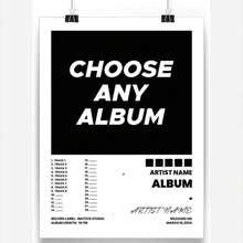 1 Customized Album Poster - Canvas Music Wall Painting, Album Cover Printing, Optional Album, Song Track List Printing, Album Art Poster, Frameless, Reusable Fashion, Modern Customization, Personalized, Unique Gift For Him Or Her, Boyfriend, Girlfriend, Dad, Mom, Family, Friends, Pet Anniversary, Mother's Day, Birthday, Father's Day, Graduation Ceremony, Wedding, Home Dining Room, Bathroom, Living Room, Bedroom, Tea Room - Multicolor - Album - View 1