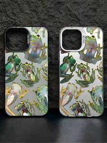 1个优质极简青蛙创意2D图案手机壳，时尚防滑，质感奢华，适用于苹果17/16/15/14/13/12/11 Pro Max和三星Galaxy S23/S22/S21和A54/A53/A52/A34/A15系列，是送给同事、朋友、家人、情侣、生日、新年、情人节、斋月、复活节的绝佳礼物。 - 黑色 - 查看 4