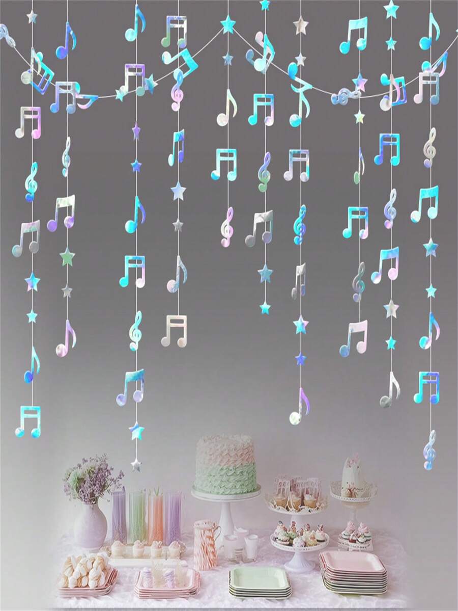 1 Bộ, Banner treo hình nốt nhạc và ngôi sao, Phụ kiện chụp ảnh & Phông nền cho Lễ tình nhân, Lễ hội Carnival, Ramadan, Lễ Phục sinh, Đám cưới, Ngày Thánh Patrick - Nhiều màu - Xem 1