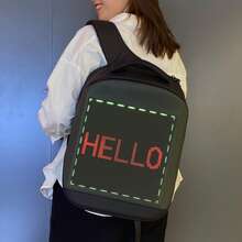 Pantalla a color LED, mochilas personalizables, bolsos de viaje, mochilas escolares, adecuadas para estudiantes universitarios hombres y mujeres - Negro - Ver 7