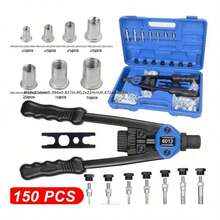 Rivet Nut Tool Thread Kit Household Tools Rivet Nut Kit Car Soap Pump Sprayer Rivet Install Tool Kit Nut Nail Setter Hand Aluminum Alloy Manual Riveting Machine - Blue - View 2