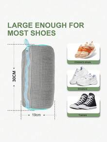 2 Packs/1-Pack Durable Shoe Washing Machine Bags For All Kinds Of Shoes - Yellow, Blue Zipper, Suede Lining, Noise-Reducing Design, Elastic Nylon Zipper, Suitable For All Washing Machines, Protects Sneakers, Casual Shoes And Delicate Clothes. - Multicolor - View 3