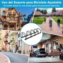 Soporte de Estacionamiento para 5 Bicicleta, Soporte de Almacenamiento para Bicicleta Ajustable, Organizador de Almacenamiento para Bicicleta Montaña Disponible Interior Exterior MTB Carretera - Negro - Ver 4