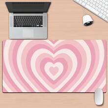 1pc Hypnotic Heart Shaped Pink Gaming Mouse Pad, Non-Slip Washable Rubber Base Large Desk Mat, Office Desk Accessory, Computer Decor, Ideal Gift For Gamers - Extra Long Desk Pad, Fashionable Office Desk Decoration And Study Accessory Mousepad Study Table Mouse Pad For Desk - Multicolor - View 16