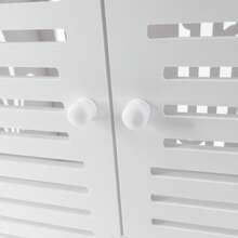 JAOSY Bathroom Storage Cabinet, Freestanding Tall Cabinet With Double Doors, Versatile Shelving Unit For Living Room, Bedroom And Kitchen, Wardrobe. 40 (L) X 25 (W) X 90 (H) Centimeters / 15.75" X 9.84" X 35.4" - 白色 - 查看 11