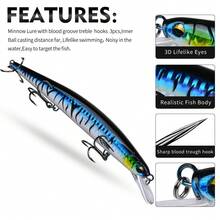 PRO BEROS PROBEROS 1PC 米诺饵，16.8厘米/24.8克，海水钓鱼路亚，颤泳饵，冲浪钓鱼配件和装备，水面路亚，大比目鱼和鲈鱼钓鱼路亚 - 彩色 - 查看 4