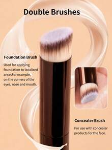 MAANGE 1/10件套专业铝管化妆刷套装，带纸质礼盒，双头粉底刷、腮红刷、散粉刷、眼影刷、睫毛刷、眉刷、唇刷、光晕刷、遮瑕刷，美妆刷套装，旅行化妆刷套装，女士/女孩礼物，赠品，专业化妆刷，全套化妆刷 - 咖啡棕 - 查看 9