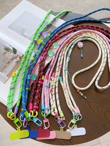 1pc 7mm Smiling Face Adjustable Lanyard, Unisex Outdoor Hiking Multi-Function Halter Phone Holder Compatible With Android And Most Smartphone,Gifts For Mother, Family, Friends, Kids, Birthday, Holiday Phone Chain - Multicolor - View 2